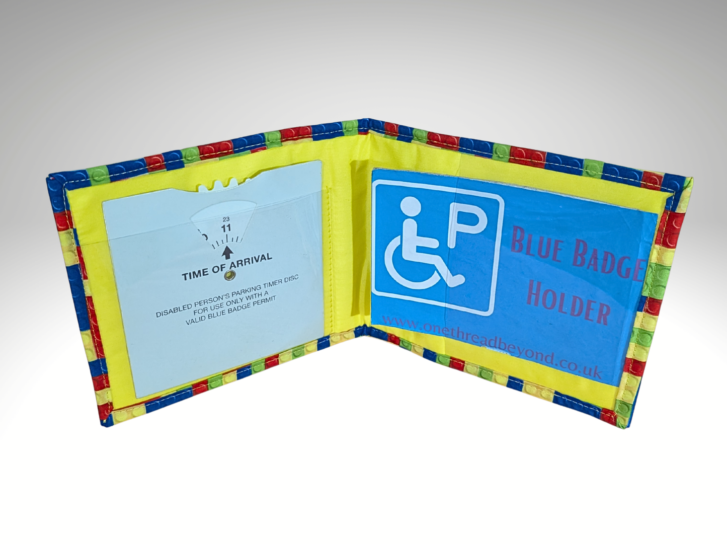 Childrens Blue Badge holder, Lego parking permit holder, Blue badge holder, Fabric blue badge holder, Kids blue badge holder