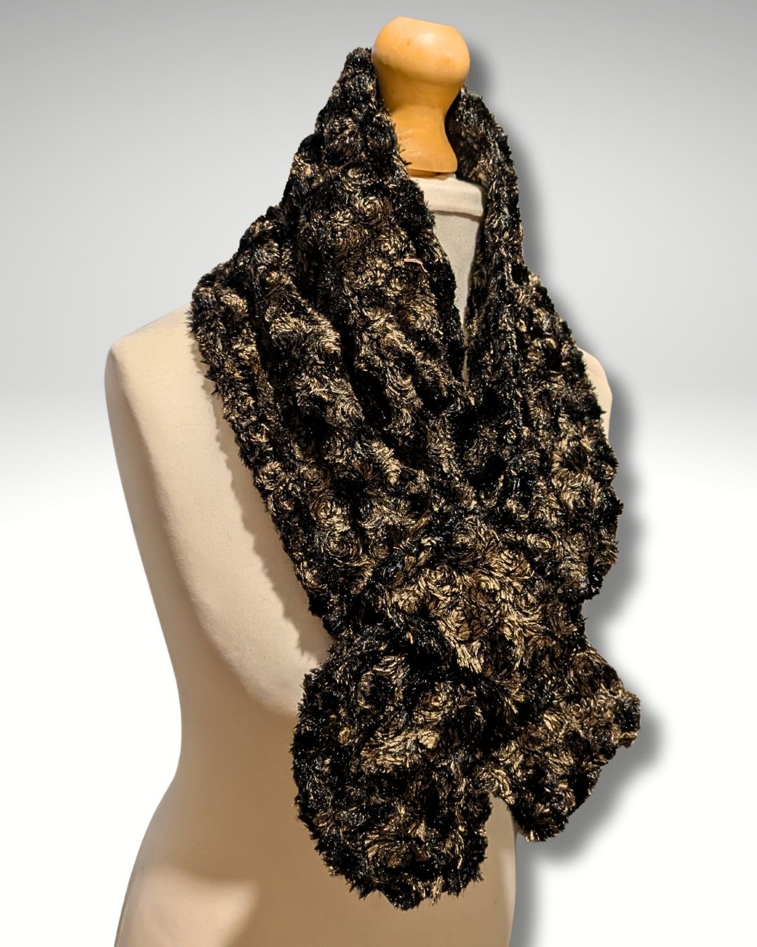 Scarf, Wrap Scarf, Fashion Scarf, Dress Scarf, Brown Faux Fur