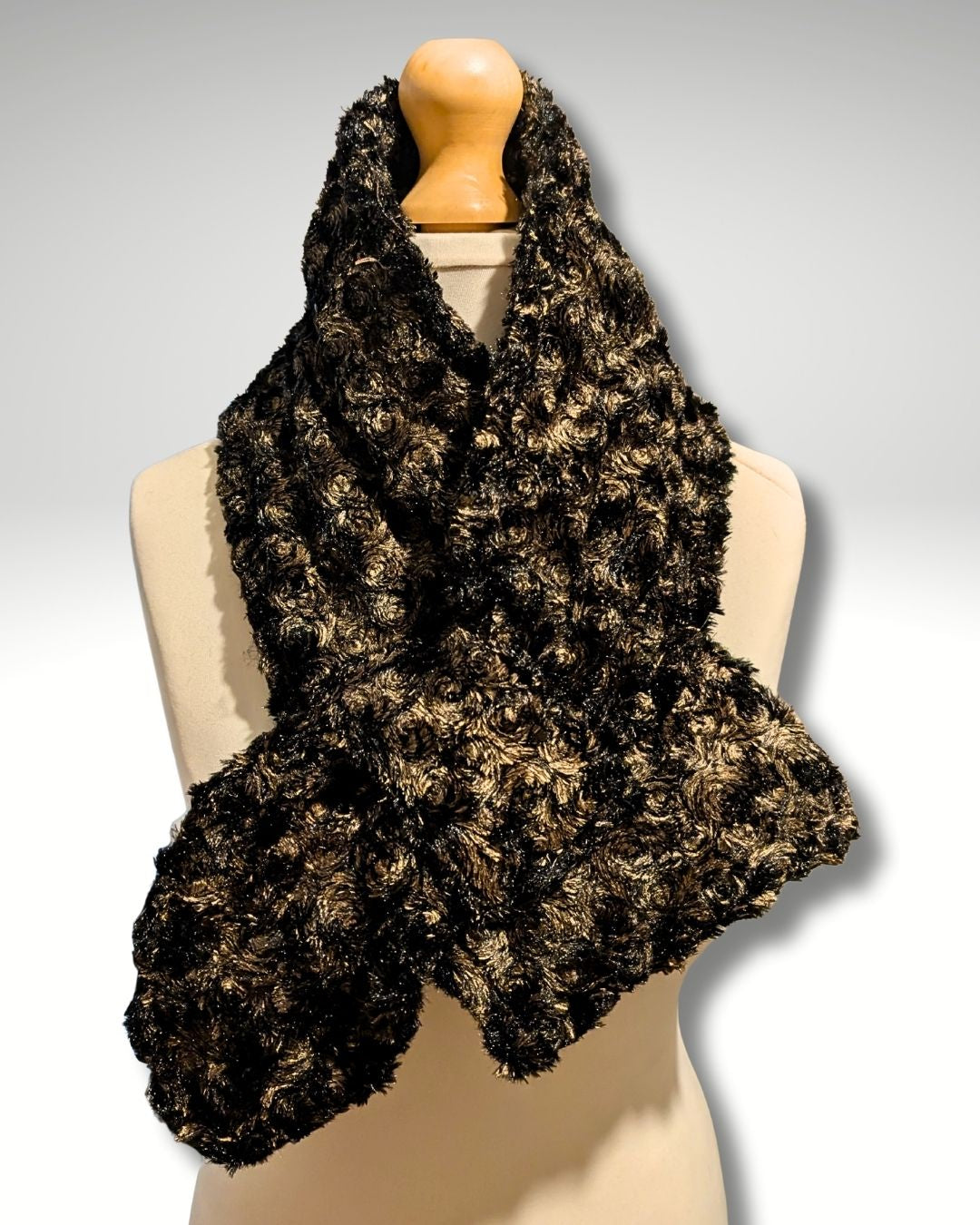 Scarf, Wrap Scarf, Fashion Scarf, Dress Scarf, Brown Faux Fur