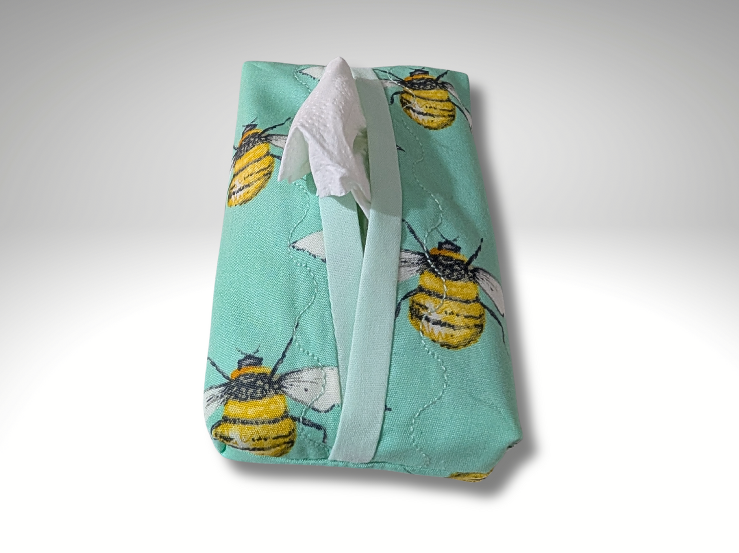 Pocket tissue holder, Key fob tissue holder, travel tissue, Bumble Bee