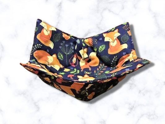 bowl cozy, fox bowl cosy, bowl holder, mothers day gift, housewarming gift, reversible, fox, potholder, bowl holder, bowl hug