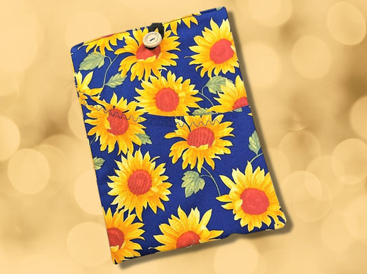 Book Sleeve, Book protector, book holder, Book Jacket, Book mark, Sunflowers