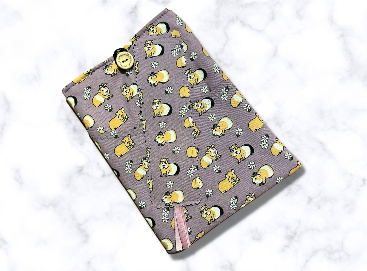 Book Sleeve, Book pouch, Book cover, Guinea pig book holder, Bookmark