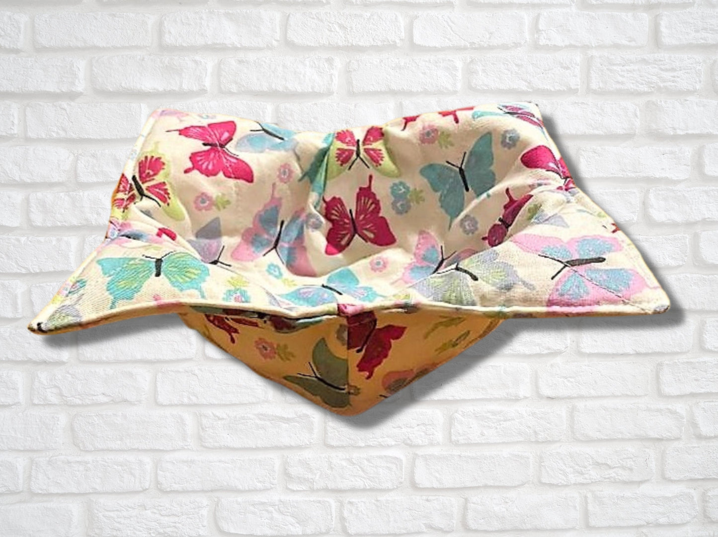 Bowl cozy, bowl cosy, bowl holder, mothers day gift, housewarming gift, soup bowl, butterflies, potholder, bowl hug