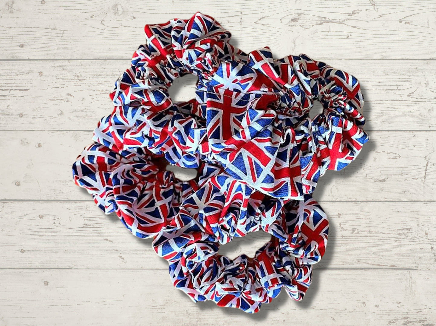 Hair scrunchie, union jack hair accessories, coronation gifts, hair ties, gifts for her, school scrunchies, valentines gift, hair care