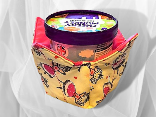 Ice cream cozy, Ice cream holder, ice cream bowl, Noodle bowl, Kids party bowl, bowl holder, party gift, Princess