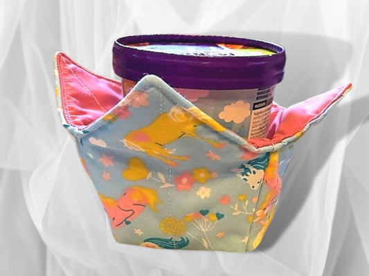 Ice cream cozy, Ice cream holder, ice cream bowl, Noodle bowl, Kids party bowl, bowl holder, party gift, Unicorns