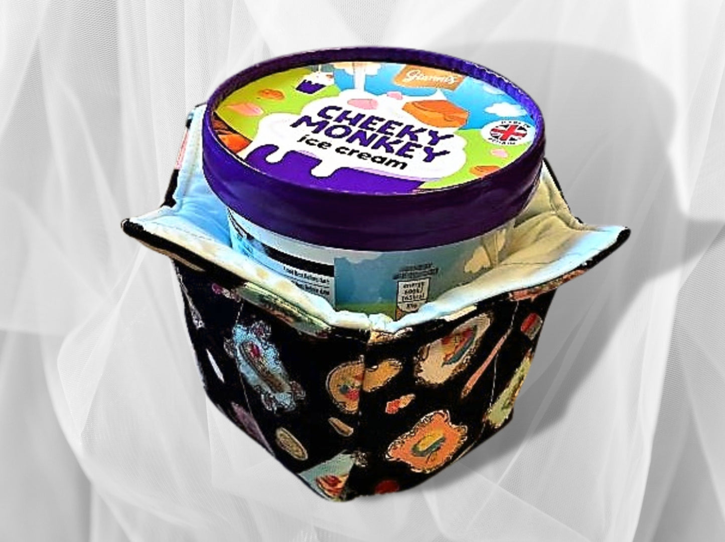 Ice cream cozy, Ice cream holder, ice cream bowl, Noodle bowl, bowl holder, party gift, Retro