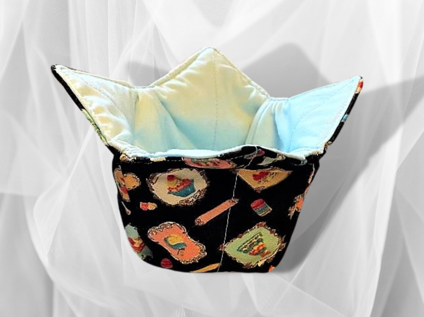 Ice cream cozy, Ice cream holder, ice cream bowl, Noodle bowl, bowl holder, party gift, Retro