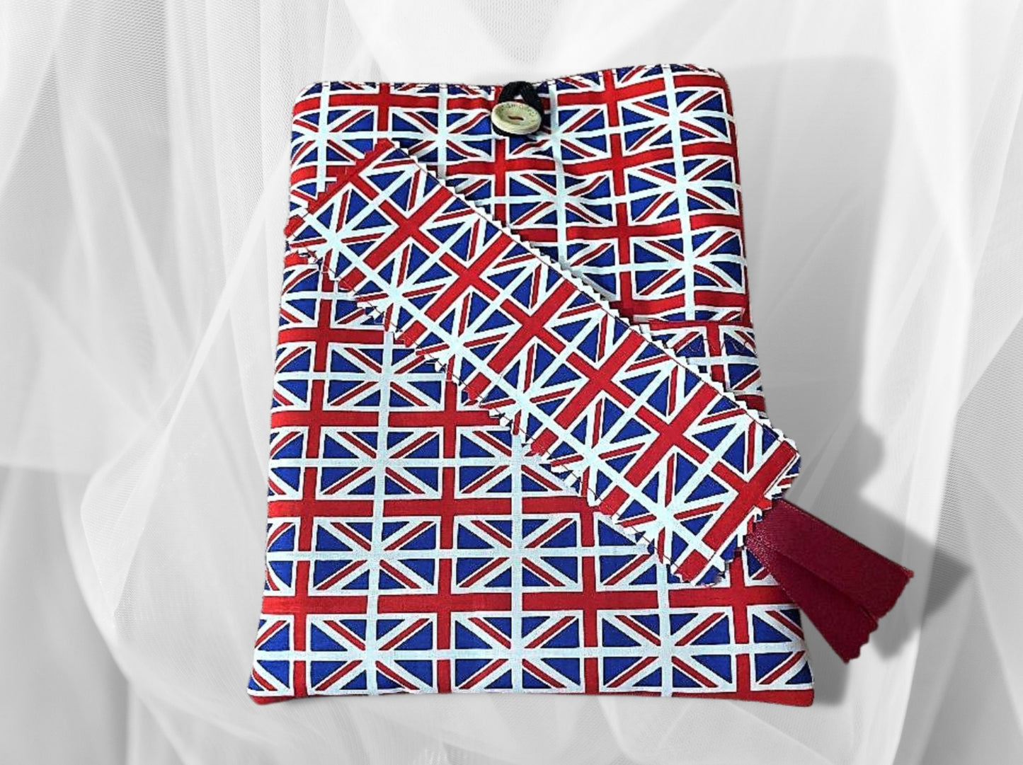 Book Sleeve, Book jacket, Book cover, Union Jack, book mark, book pouch